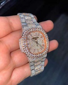 Reloj de lujo Relojes para hombre Mecánico Premium Vvs Iced Out White Moissanite Diamond Bisel Hombres y mujeres Reloj de pulsera de diseñadores suizos de primeras marcas