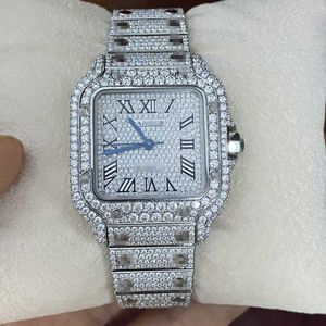 Montre de luxe Montres pour hommes Mécanique Faire CRT Chine Mouvement Acier inoxydable Plein Ice Out Moissanite Top Marque Suisse Designers Montre-bracelet