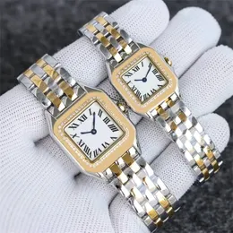 Luxury Watch Women Tank Diamond Watch Square Designer Watches Full en acier inoxydable boucle pliante montres Men exquise reloj horloge wristwatch Nouveau SB002 C4