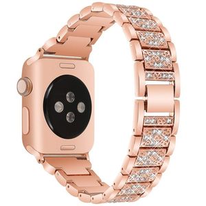 Correa de reloj de lujo Correas para Apple Watch Ultra 49 mm banda 41 mm 45 mm 44 mm 40 mm 38 mm 42 mm mujer Diamantes iwatch series 8 7 6 SE 5 4 3 2 1 pulsera de acero inoxidable