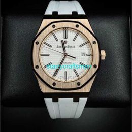 Luxe horloges APS Factory Audemar Pigue Royal Oak Rose Gold White Dial Watch 15400or OO D088CR.01 STCB