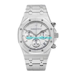 Montres de luxe APS Factory Audemar Pigue Royal Oak Watch 41mm Silver Index Hour Mark Dial Stnj