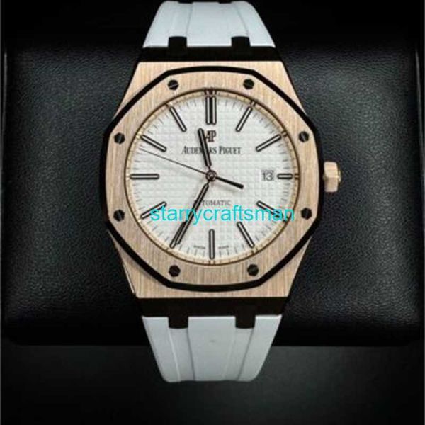 Montres de luxe APS Factory Audemar Pigue Royal Oak Rose Gold White Cador Watch 15400or OO D088CR.01 STCB