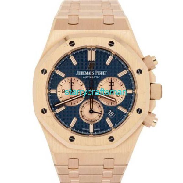 Montres de luxe APS Factory Audemar Pigue Royal Oak Chronograph Blue 41mm Rose Gold 263310R Stuv