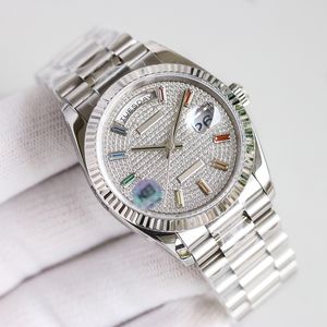 Herenhorloge Designer horloges Hoge kwaliteit dagdatum met diamanten 40 mm 8215/2813 automatisch mechanisch horloge 904 roestvrijstalen horlogeband Waterdicht met modedoos