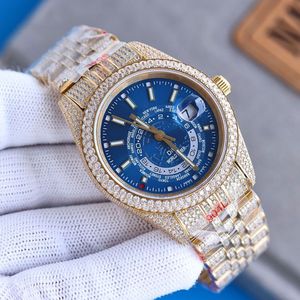 Luxe horloges diamantheren kijken 40 mm wijzerplaat roestvrijstalen riem hoogwaardige polshorloge mechanische automatische beweging polshorloges