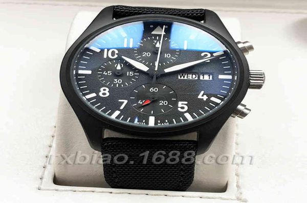 Relojes de lujo para hombres Mechanics Wallwatch Fighter 3777 Tiempo superior Piloto seis pines luminosos impermeables