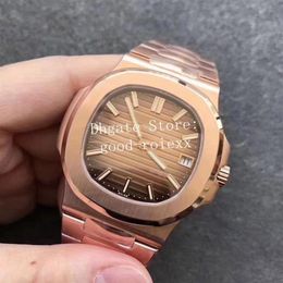 Montres de luxe pour hommes Rose Gold Watch Mens Automatic Men's Cal 324 Brown Dial 5711 MP Factory Eta 40mm Date Miyota Wristwatc2786
