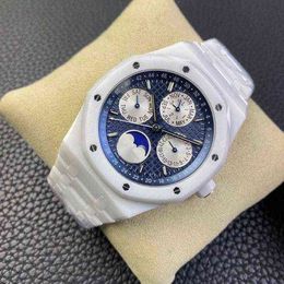 Montres de luxe pour hommes marque mécanique 41mm Eta 5134 mouvement 26579 céramique blanche genève montres-bracelets R3EP