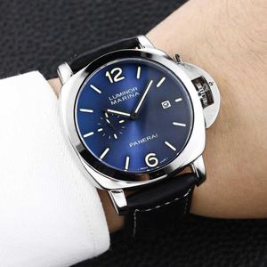 Luxe horloges voor heren mechanisch horloge 44 mm blauwe plaat Heren merk Italië sporthorloges