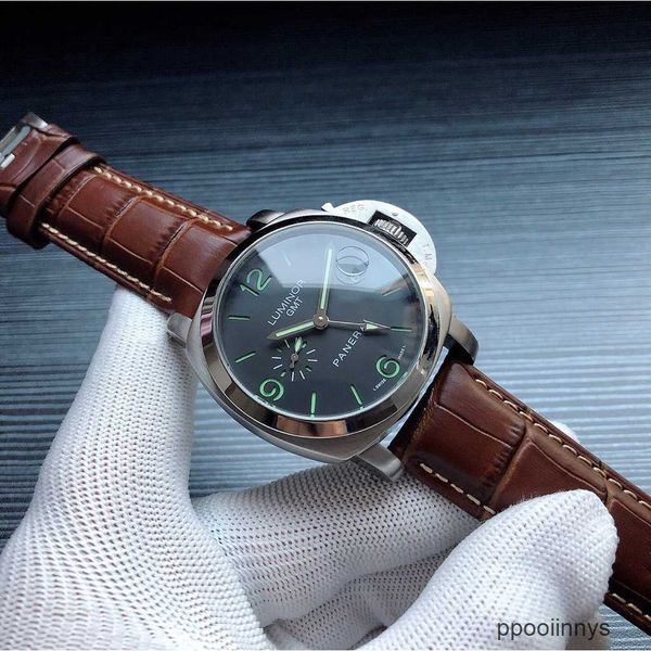 Montres de luxe pour hommes montre mécanique Geneve mouvement Luminorsaphir miroir 44mm 13mm bracelet de montre en cuir importé marque Italie montres-bracelets de sport 9LX0 WN WNPJ