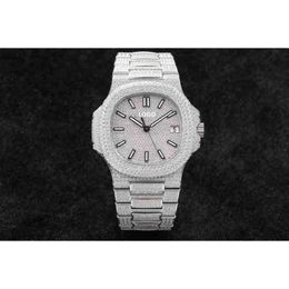 Relojes de lujo para hombre reloj 40 mm 324 movimiento mecánico Gypsophila Ice Cube Diamond Watch 11X0