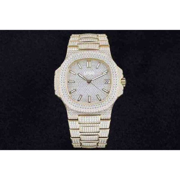 Montres de luxe pour la montre à hommes 40 mm 324 Mouvement mécanique Ice Cube Diamond AZ5p