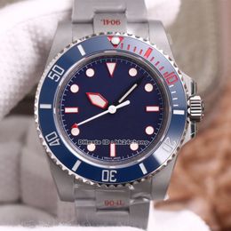 Luxe horloges GM 114060 Artisans de Genève Rough Matt Diver 40mm 904L GM3130 3130 Automatische Herenhorloge Blauw Dial Sandstraalde Stalen Armband Gents Horloges