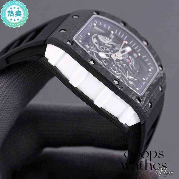 Montres de luxe Watch Watch Swiss Mouvement Rakish Cool Wrist TV Factory RM055 Multifonction Designer Es Business Loissine Fibre carbone Fibre Tap