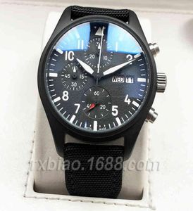 Luxe horloges Men Mechanics Polshipwatch Fighter 3777 Piloot Top Gun Timing Zes Pin Lumineuze waterdichte Men039S Belt Designer1359599
