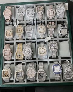 luxe horloges herenhorloge designer horloges hoge kwaliteit beweging horloges mannen moissanite horloge iced out horloge diamanten horloge montre automatische mechanische horloge 152