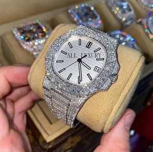 luxe horloges herenhorloge designer horloges hoge kwaliteit beweging horloges mannen moissanite horloge iced out horloge diamanten horloge montre 242T