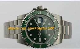 Montres de luxe V5 Asia 2813 Mouvement Homme Vert 116610 Acier Inoxydable 40mm Lunette Céramique Saphir Boîte Papiers Montre Homme Montre-Bracelet