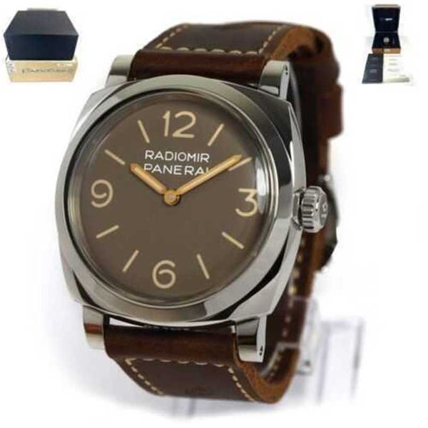 Relojes de lujo Paneraiss Luminor Reloj Diseño italiano Radiomir 1940 días Pam00662 47 mm Caja con esfera Relojes mecánicos automáticos Acero inoxidable completo