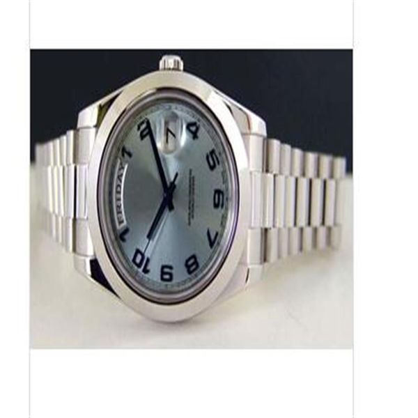Montres de luxe Platinum Glacier Blue Arabe 218206 - Montre Man Man Wristwatch Automatique Marque de mode masculine Wristwatc292T