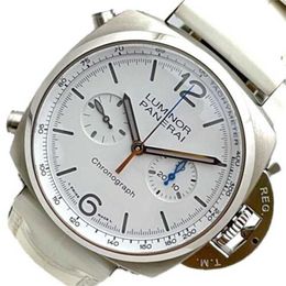 Luxe horloges replica's panerei automatische chronograaf polshorloges luminorss chrono PAM01218 witte roestvrij staal automatische mannen 039s WatchPanerei onderdompeling