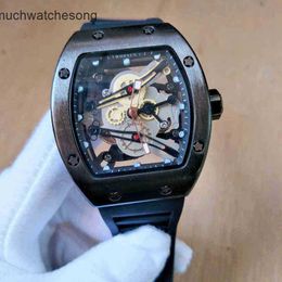 Replies de luxe Richadmills Chronographe Automatique Wristwatch Skull et seau tiktok rouge