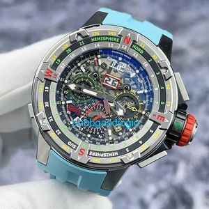 Montres de luxe RM Chronograph Mills RM60-01 Maritime montre la même classe 5 Titanium Metal Hollow Plate Men's Watch OH27