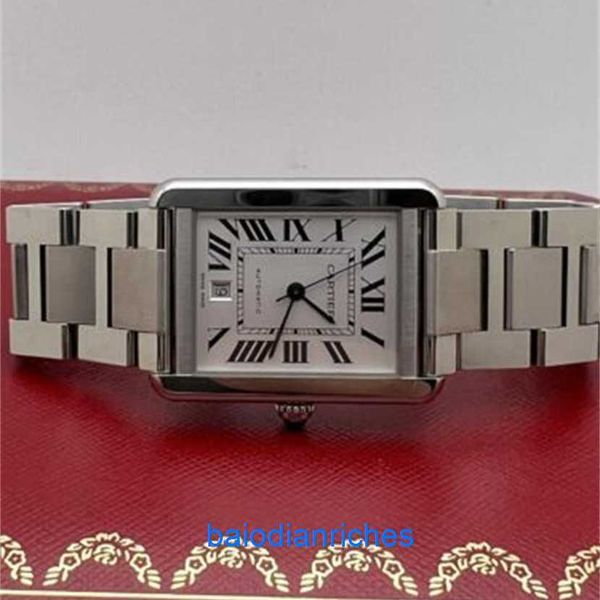 Luxury Matchs Tank de Carters Montres Carters Tank Solo XL W5200028 Silver Diad Automatic Watch Box Papers Fnry64