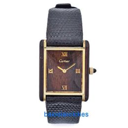 Luxury montres Tank de Carters Montres Vintage Carters Tank Rio Wood Gold plaqué Hand Wind Watch Fnmmrd