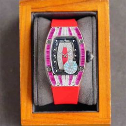 Luksusowe zegarki Zegarki Zegarek na rękę Projektant Luksusowe zegarki mechaniczne Zegarek w beczce wina Richar Milles Rm0701 Seria Automatyczna Fine Steel Kolor Diament TU8GJ