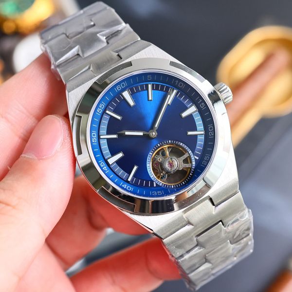 Watch de Luxury Watchmen Mens Watch Mouvement mécanique automatique Watch 42mm Hollow Watch Hardlex Crystral Strip en acier inoxydable Montre de Luxe Business Watch