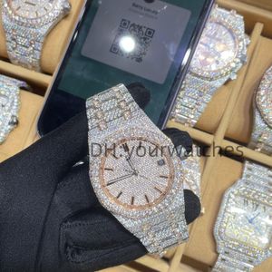 Luxury Mens Watch Move Watchs Menwatch Iced Out Watch Moisanite Watch Wristwatch Automatique Montre Designer Montres pour hommes Diamond Watch Montre de Luxe 100