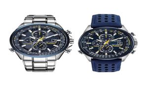 Luxe waterdichte kwarts horloges Business Casual Steel Band Watch Men039s Blue Angels World Chronograph WristWatch3134732