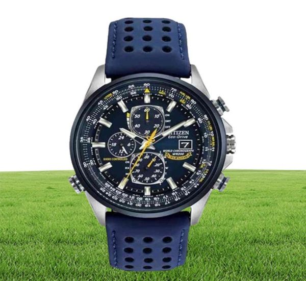 Luxury Wateproof Quartz Watches Business Casual Steel Band Watch Men039s Blue Angels World Chronograph Wristwatch2194355