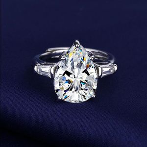 Luxe waterdruppel 6ct Lab Diamondring 925 Sterling Silver Engagement Wedding Band ringen voor vrouwen Bridal Fine Party Sieraden Xuaab