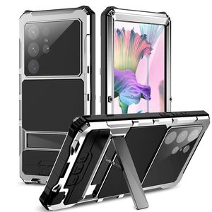 Coque de téléphone Vogue en alliage d'aluminium étanche de luxe pour Samsung Galaxy S23 S22 Ultra Sports de plein air anti-poussière Membrane de protection complète coque de support en métal robuste