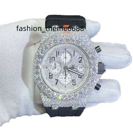 Luxe waterdicht quartz horloge op maat herenhorloge roestvrijstalen kast mode moissanite horloge