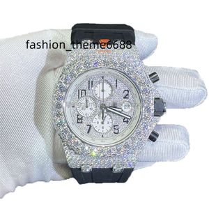 Montre de luxe à quartz étanche pour hommes, personnalisée, boîte en acier inoxydable, à la mode, moissanite