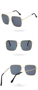 Luxury-Web célébrité lunettes de soleil carrées en métal lunettes de soleil polygonales rétro coréennes tendance grand cadre lunettes de soleil visage mince