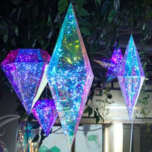 Luxe Bruiloft Decoratie Plafond Centerpieces Fancy Diamond Hanger Party DIY Magic Kegel Ornament Venster Winkelcentrum Opknoping