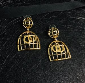 Luxe bruiloft sieraden Gouden vogelkooi oorbellen Designer dames mode-accessoires met doos 04162722338484843075