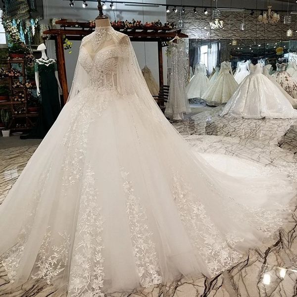 Luxe blanc dentelle Appliques perles robe De mariée 2024 princesse robe De bal chérie arabe dubaï robes De mariée robes De Novia