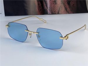 lunettes de soleil de luxe en gros 0113 petit ultra-léger irrégulier sans cadre design avant-gardiste rétro uv400 lentilles de couleur claire lunettes uv400