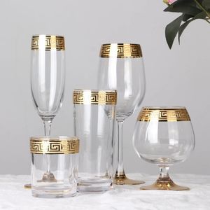 Luxurres de vigne à vin Lunets transparents Champagne Brandy Whisky Glass Glass Cup Home Sans plomb Bar Mariage Party Drinkware Barware 240417