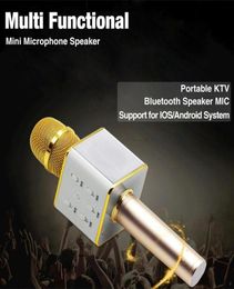 Luxe draadloze microfoon Bluetooth-luidspreker met 2600 mAh batterij met grote capaciteit Q7 Karaoke-luidspreker voor Iphone 7 plus Samsung 9311228