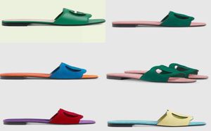Luxe vrouw zomer popmerk uitgesneden sandaal slipper flop flip schoenen in elkaar grijpende cutout sandalen lederen rubberen zool ontwerpschoenen 7171019