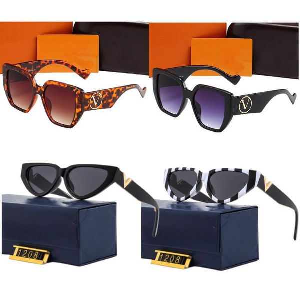 Lunettes de soleil de luxe femme lunettes de soleil design avec lettre grande marque lunettes de soleil femmes hommes unisexe voyage accessoires de lunettes adumbral classiques avec boîte