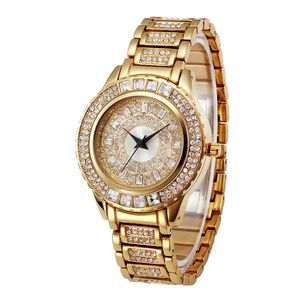 Luxe Vrouwen Automatische Iced Out Horloge Heren Merk Horloge Rome President Horloge Rood Business Big Color Diamond Horloges Men294i