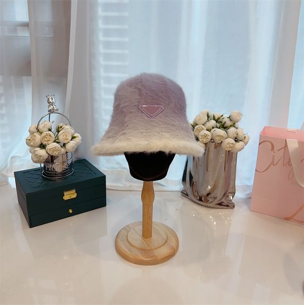 Femmes de luxe coloré seau chapeau femmes printemps automne personnalisé progressif lapin cheveux seau pêcheur chapeaux polyvalent doux garçons filles casquette